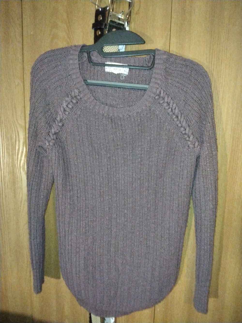 Pink Republic Mauve Knit Crewneck Sweater - Med